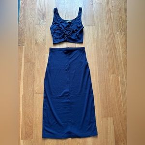 Reformation Navy Co-Ord Set XS